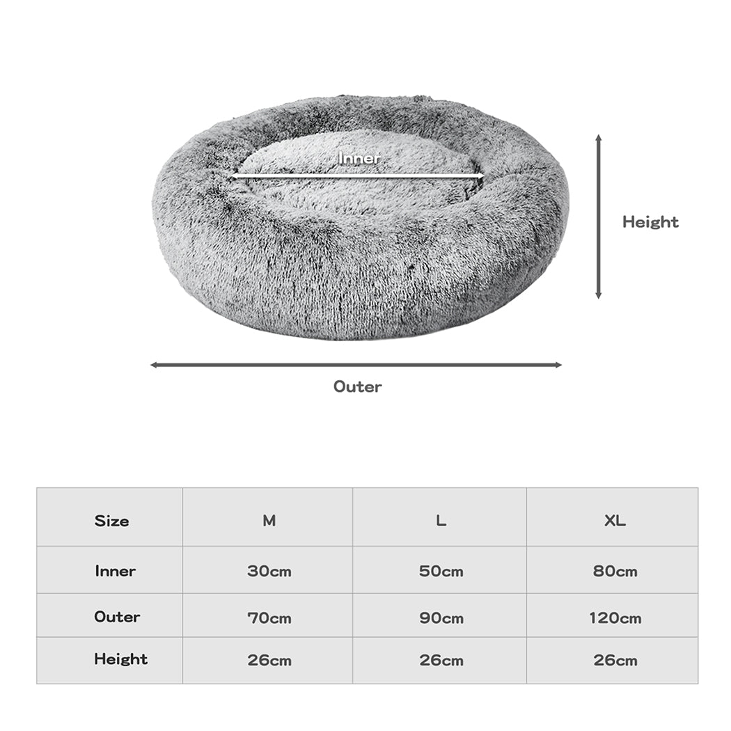 Pawz Pet Bed Memory Foam Dog Donut Charcoal X Large
