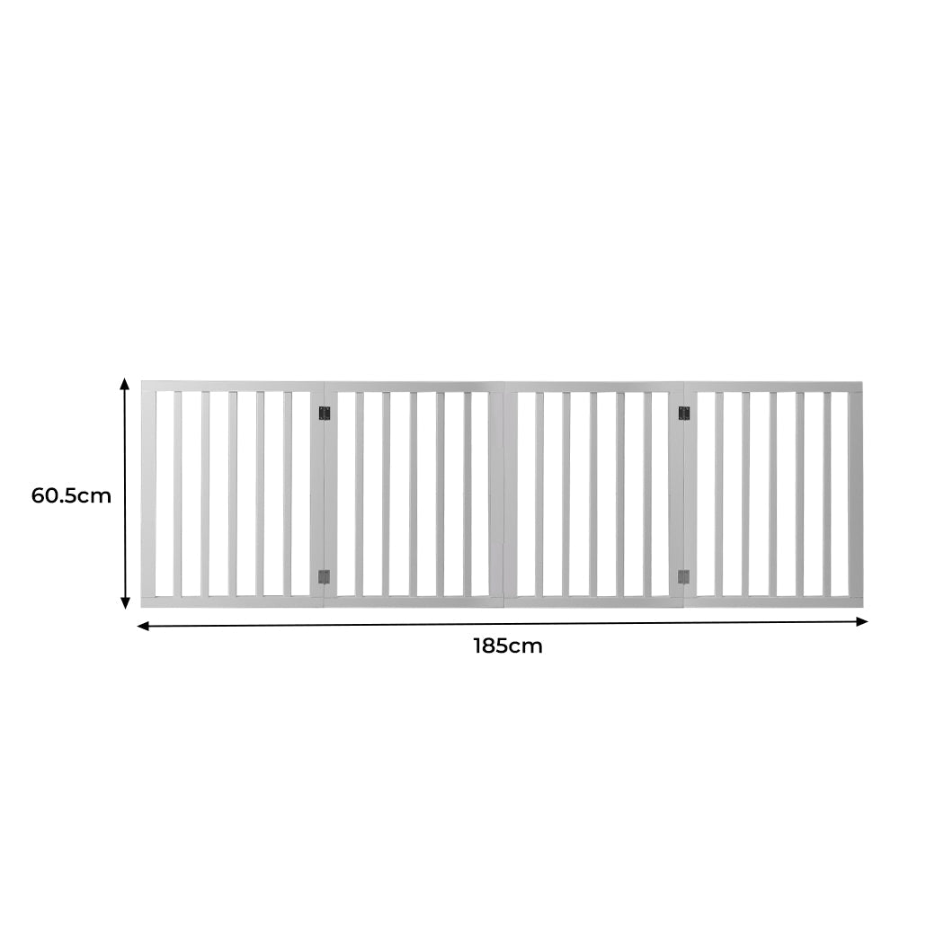 Pet Gate Dog Fence Retractable White 185Cm X 60.5Cm 1.8Cm