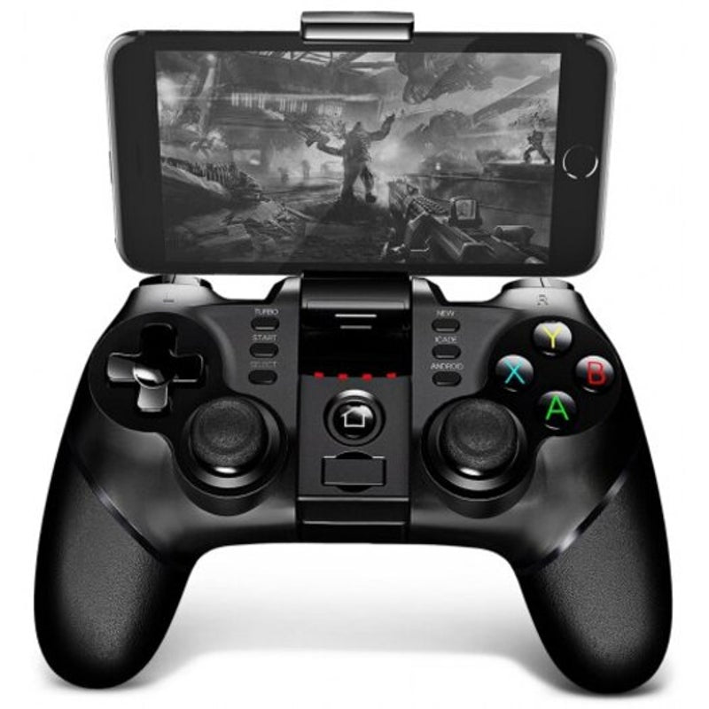 9076 2.4G Wireless Bluetooth Gamepad With Bracket Black