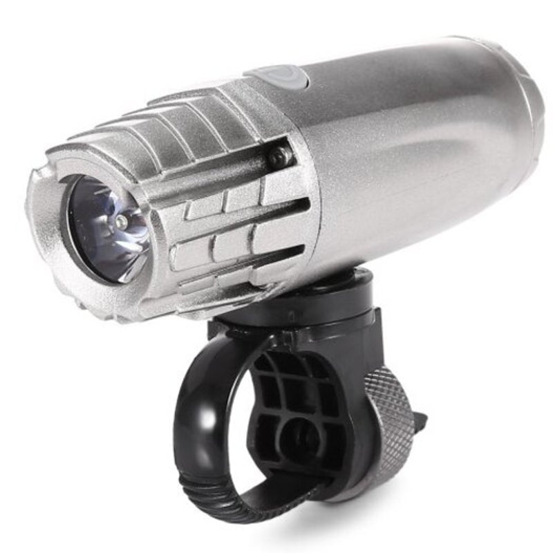 Water Resistant Aaa Battery Bike Bicycle Front Light Silver