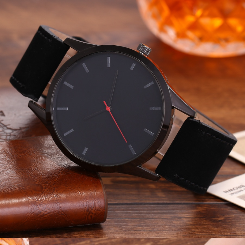 Veile Studios Men Fashion Sports Large Dial Quartz Leather Wrist Watch Multi