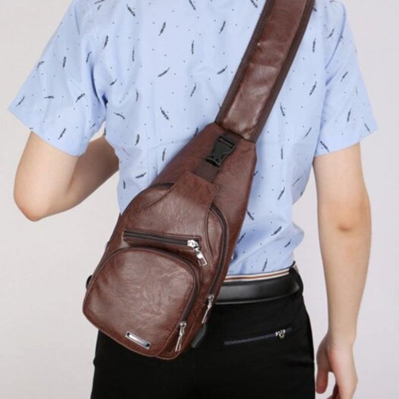 Casual Men's Business Nylon Canvas Chest Shoulder Messenger Fashion Outdoor Bag