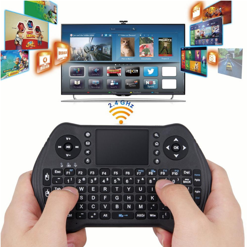 Mt10 Wireless Keyboard Fly Air Mouse For Android Smart Tv Box Pc Black