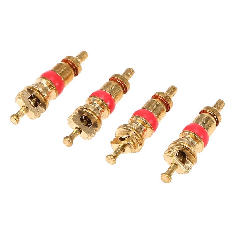 1 Set Copper Valve Core With 5-In-1 Stem Removal Tire Repair Tool