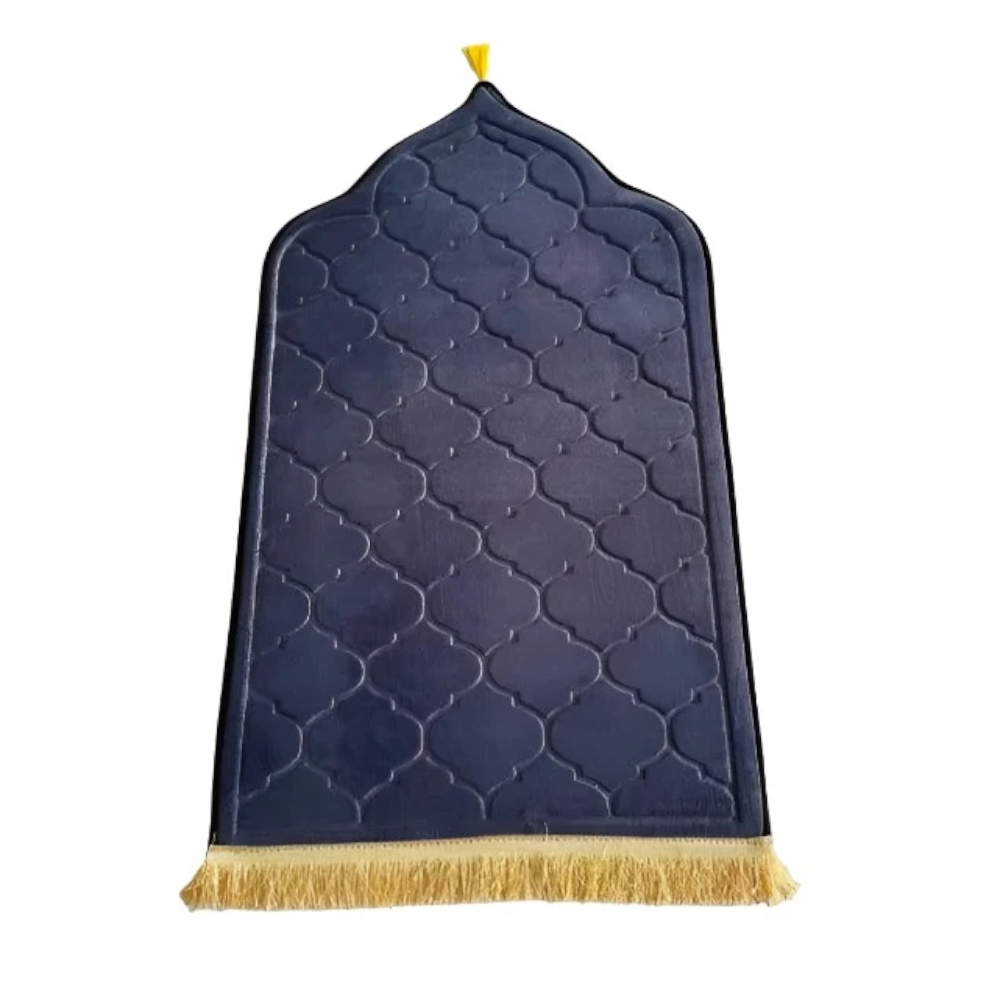Muslim Prayer Rug Prayer Mat for Ramadan Flannel Carpet Portable Prayer Mat Worship Kneel Embossing Floor Carpets Non-sl