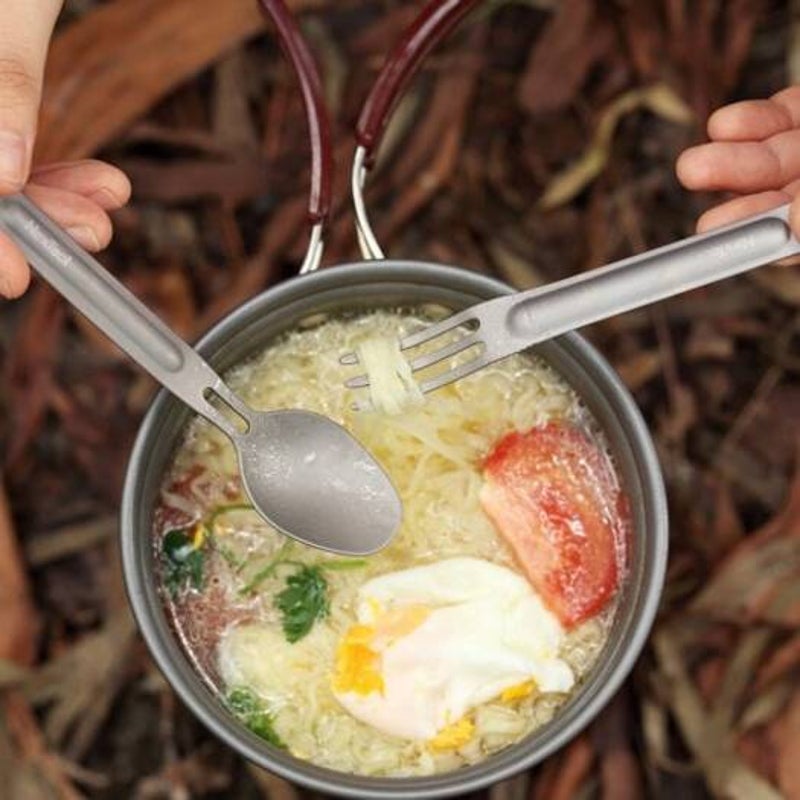 Xiaomi Nextool Outdoor Titanium Fork Spoon Cutlery Set From Youpin Carbon Gray