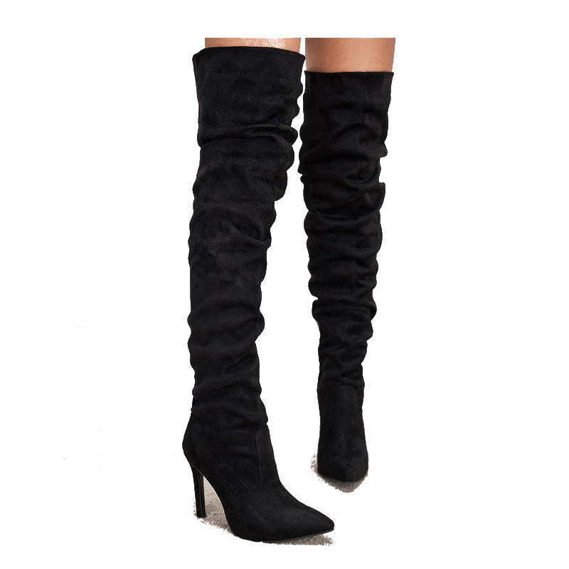 Over The Knee Boots Pointed Toe Stiletto High Heel Long Lady Shoes