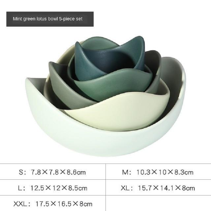 Pink Or Green Lotus Flower Design Ceramic Serving Bowls