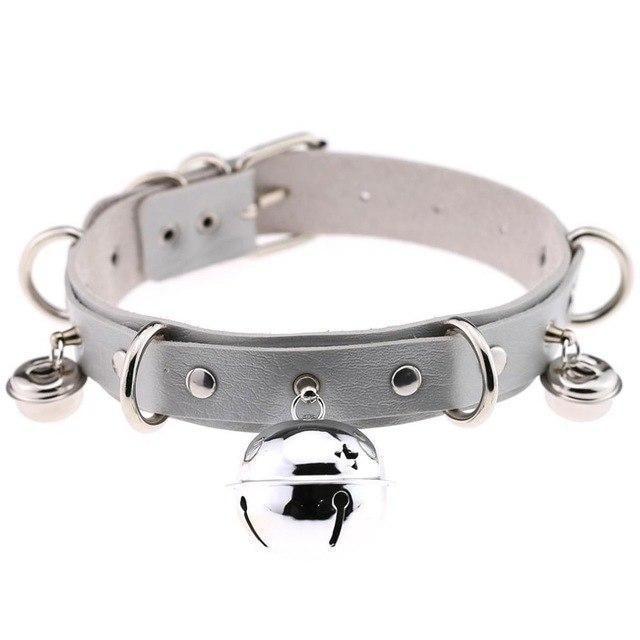 Pleather Cat Bell Collar Kitten Play Leather Bondage Bdsm