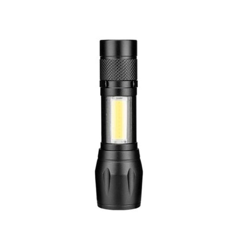 Portable Cob Led Waterproof Hand Held Flashlight Emergency Lighting Work Black