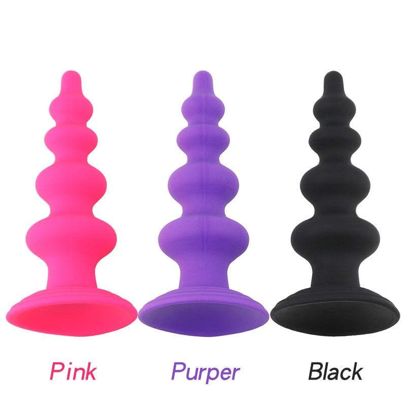 Silicone Anal Dildo Prostate Massager Strong Suction Cup Butt Plug