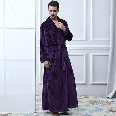 1 Sets of Hod Health & Home 1 Sets Of Long Warm Coral Fleece Plush Soft Winter Dressing Gown Men Women
