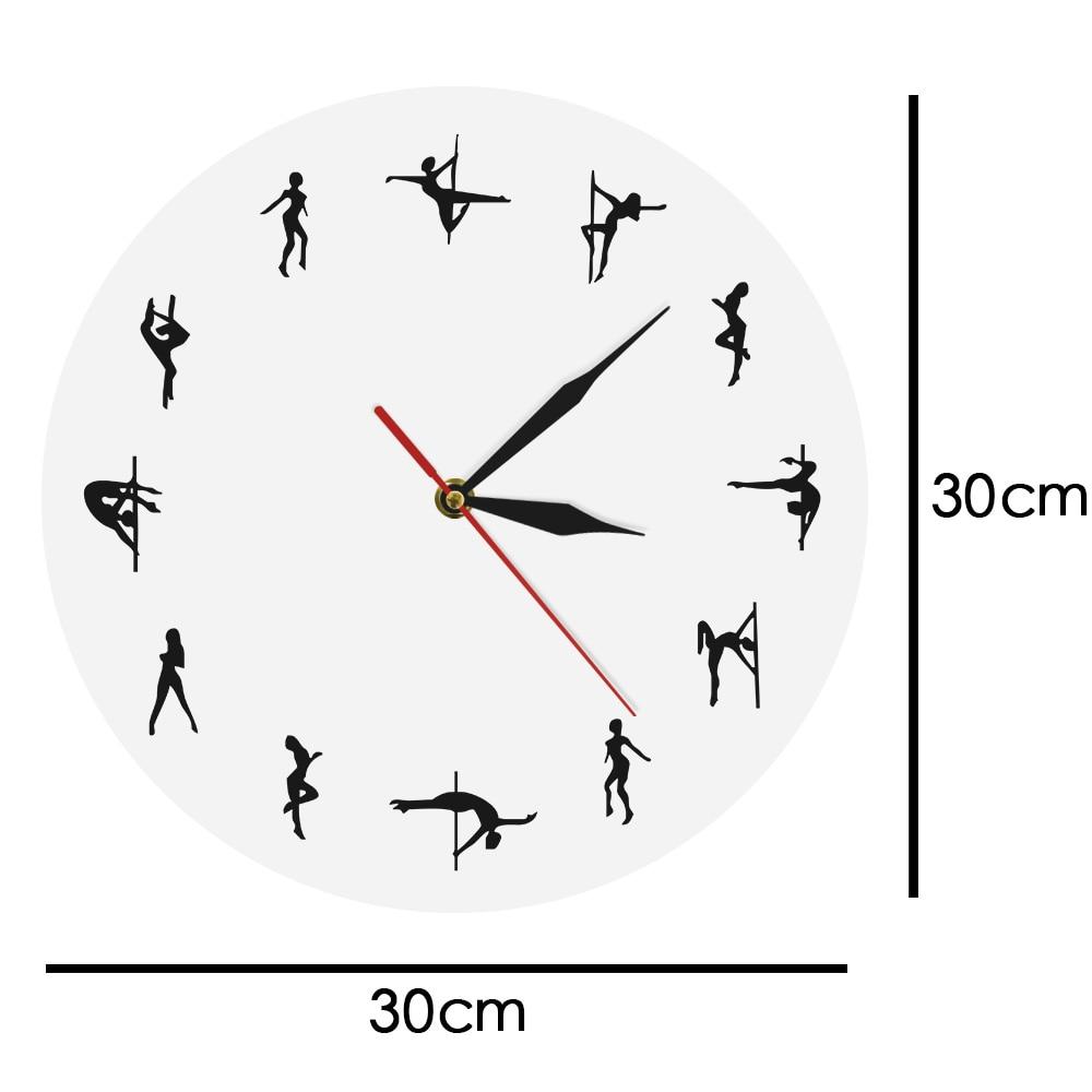 Pole Dancing Figure Yoga Design Minute Time Modern Wall Clock Decor