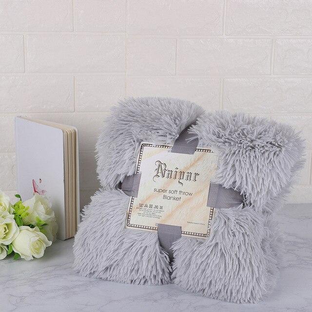 160Cm X 130Cm Soft Fluffy Shaggy Warm Blanket Bedspread Throw