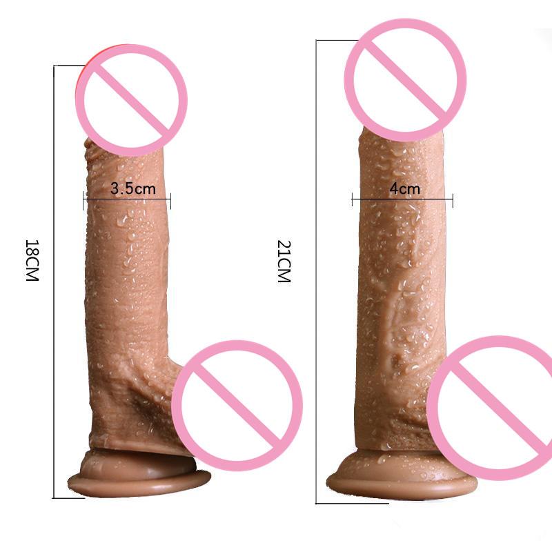 Realistic Cock Balls Dildo Suction Cup Silicone Soft Dong