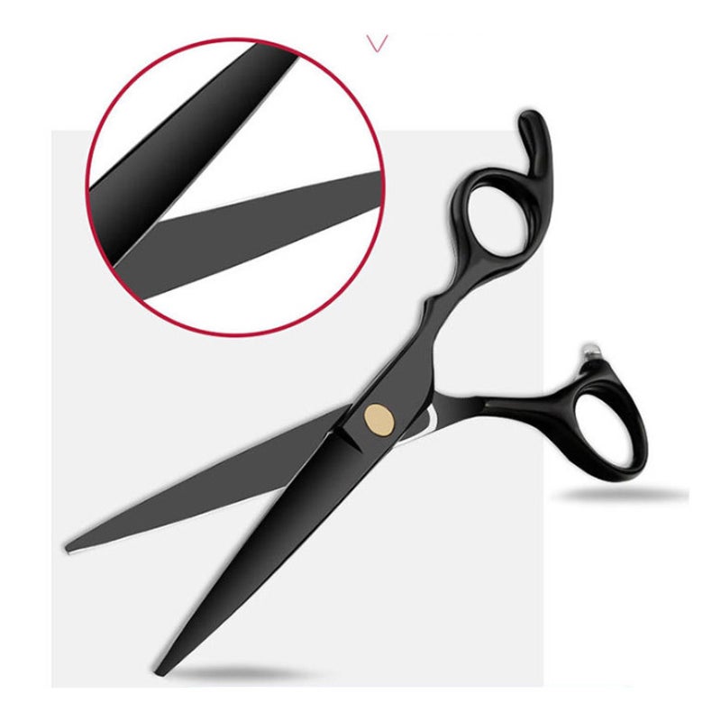 Professional Hair Cutting Scissors 9 Pcs Barber Thinning Dressing Shears Stainless Steel For Salon Black 6 Inch