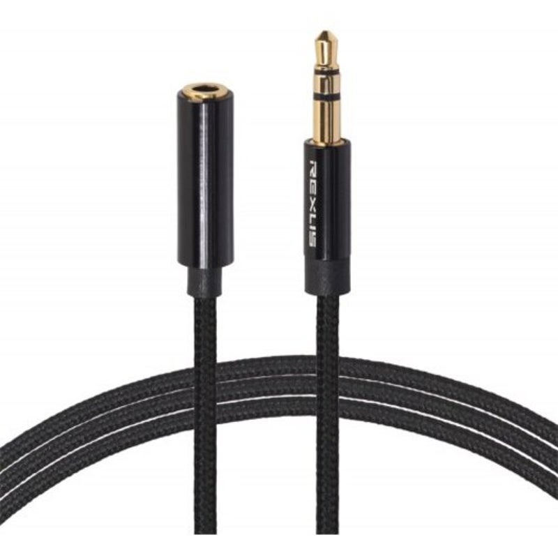 Aux Male To Female Extension Cable 3.5Mm Black 0.5M