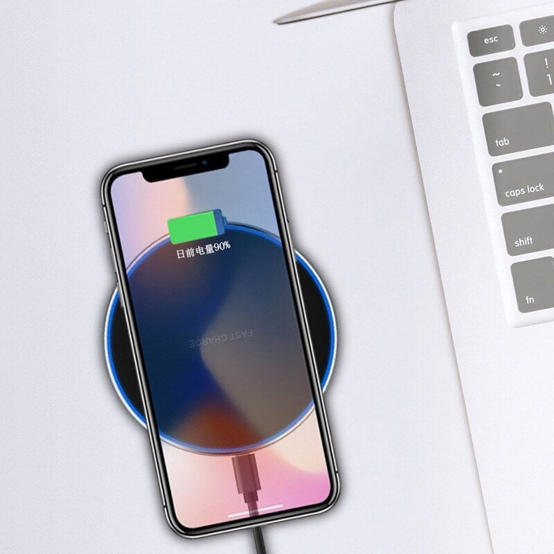 S110 Qi Wireless Charging Pad Qc3.0 10W Fast Plate Led Light Compatible With For Iphone X Xr Xs Max 8 Plus Samsung S9 S8
