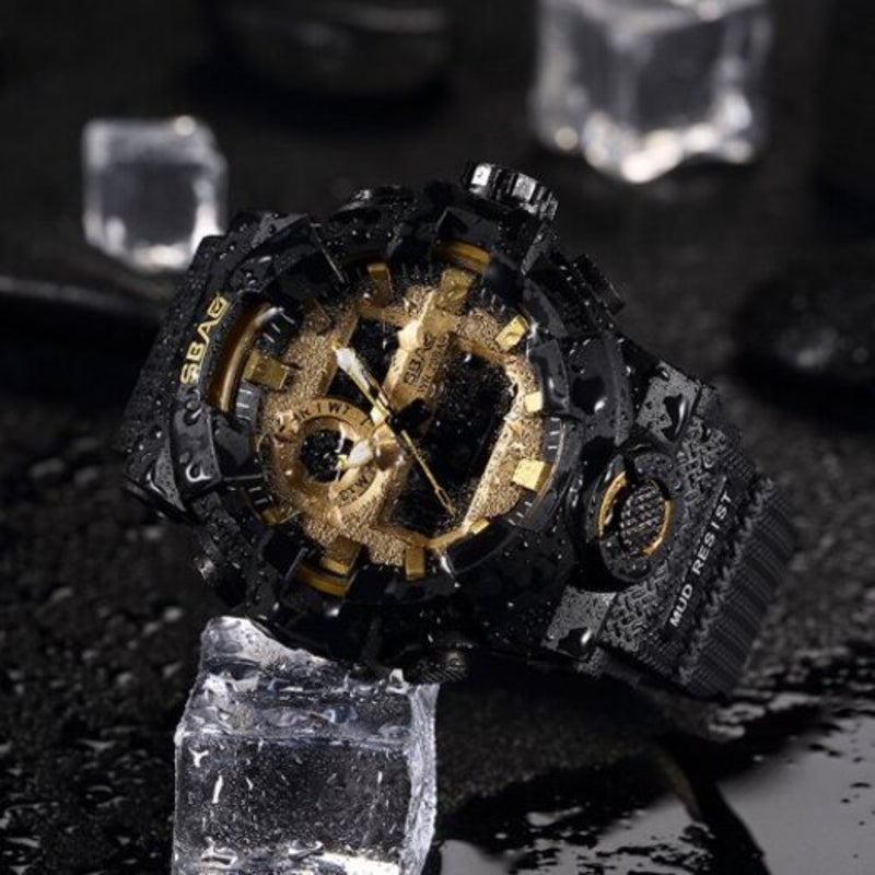 Veile Studios Sbao Men Outdoors Waterproof Electronic Watch Gold