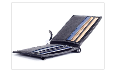 Veile Studios Women's Men Slim Leather Billfold Multifunction Wallet Money Clip