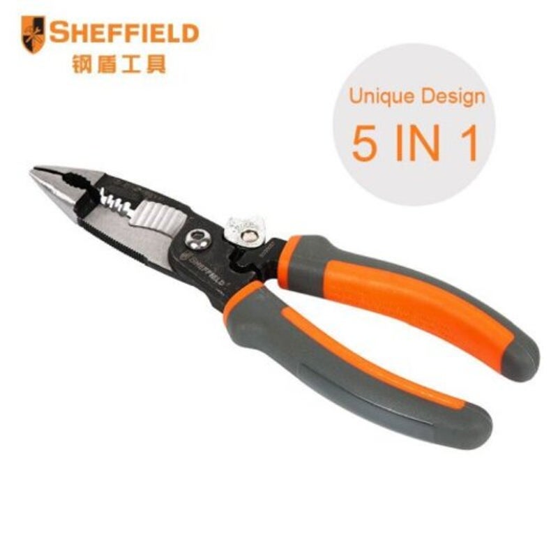 8 Inches 5-In-1 Multifunctional Electrical Needle Nose Pliers Wire Stripping Cutter