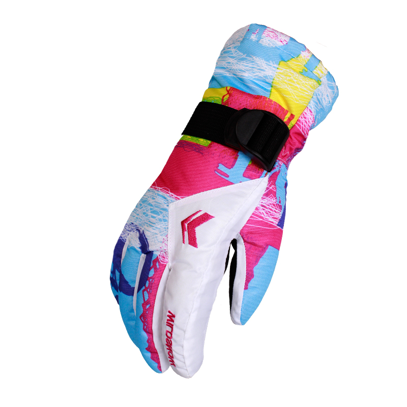 Ski Gloves 100 Waterproof Warm Snow Blue