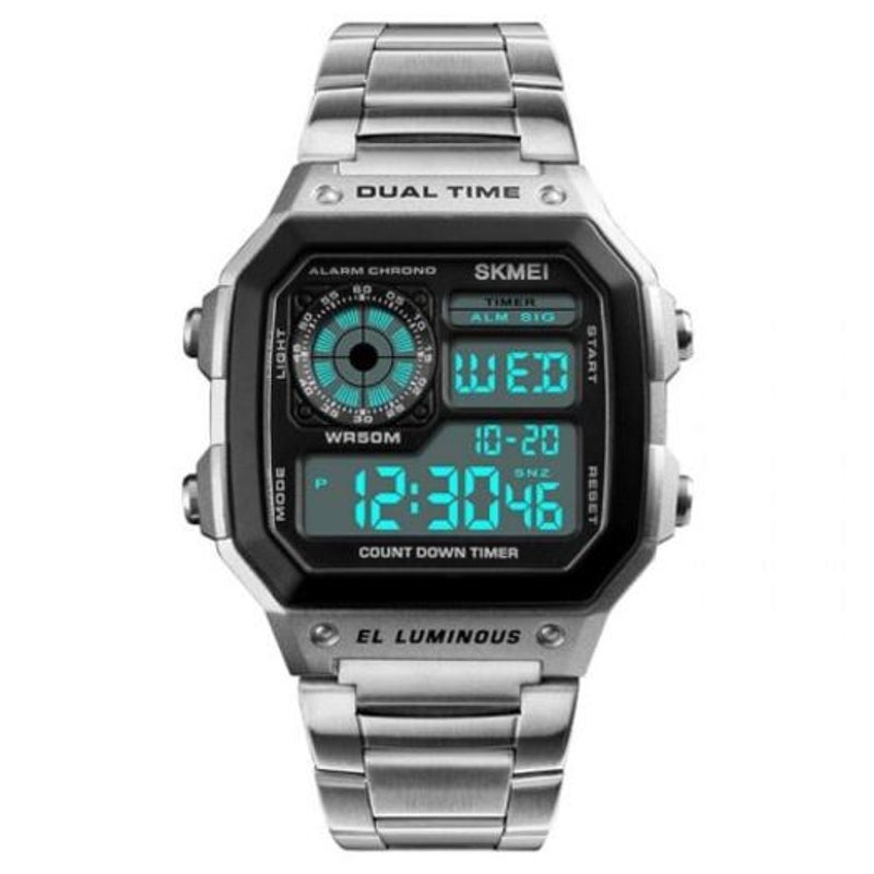 Veile Studios Skmei 1335 Male Business Table Outdoor Sports Personality Square Digital Display Electric Watch Black