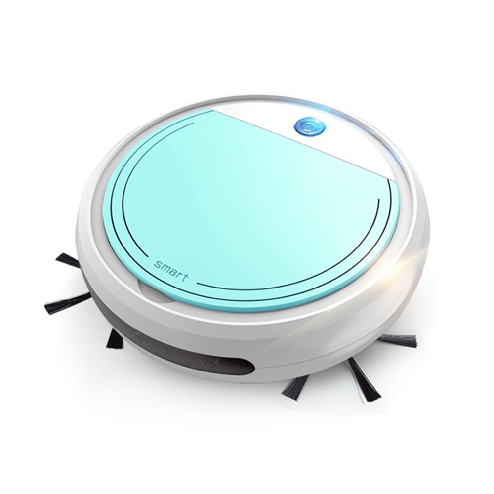 2 Sets of Smart Robot Vacuum Cleaner Hard Floors Carpet Run Automatically Usb Charge Blue - Red - Standard
