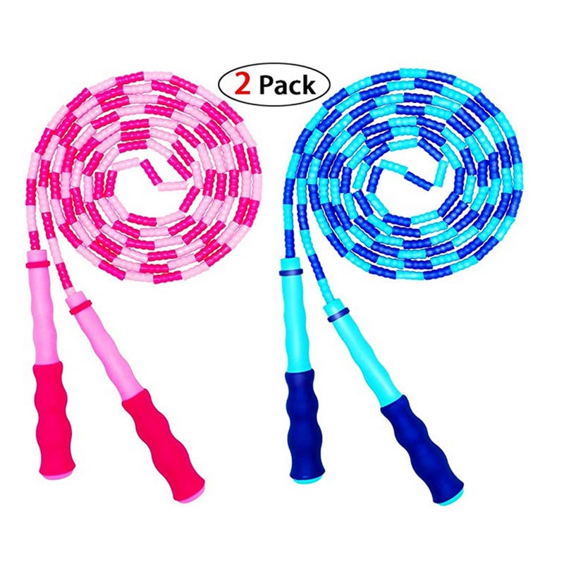 Soft Beaded Jump Rope Tangle Free Segmented Fitness Skipping For Men Women Kids Keeping Workout Weight Loss 2Pack