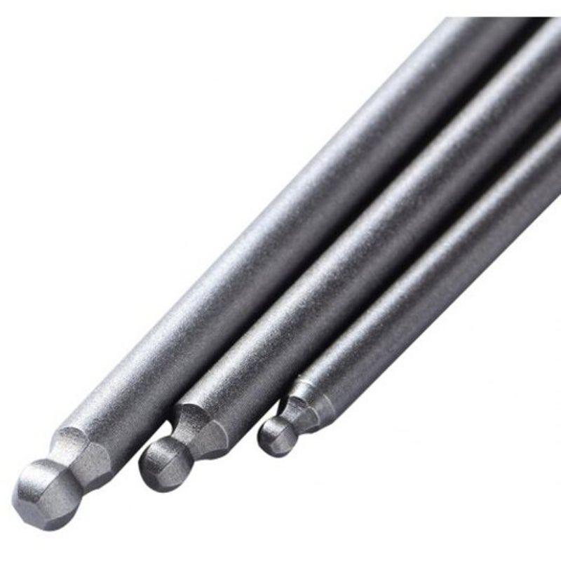 Steel Ball End Hexagon Magnetic Head Screwdriver Bit Drill Set Silver 5Pcs