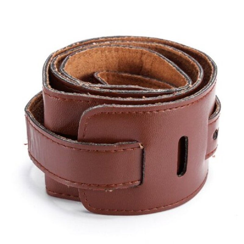 Sturdy Breathable Faux Leather Guitar Strap Brown