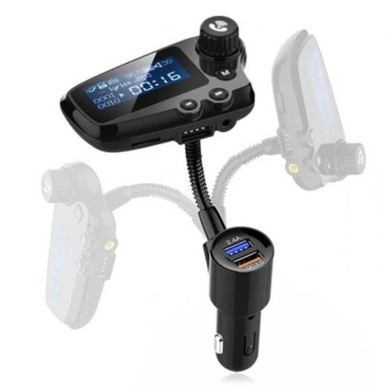 T91 Bluetooth 5.0 Car Handsfree Fm Transmitter Aux Audio Receiver Mp3 Player Qc3.0 Fast Charge With 1.8 Inch Lcd Screen