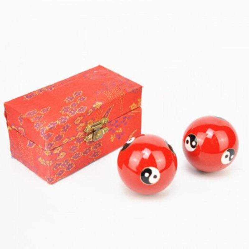 Traditional Chinese Exercise Stress Message Balls With Chime Improve Joints Blue