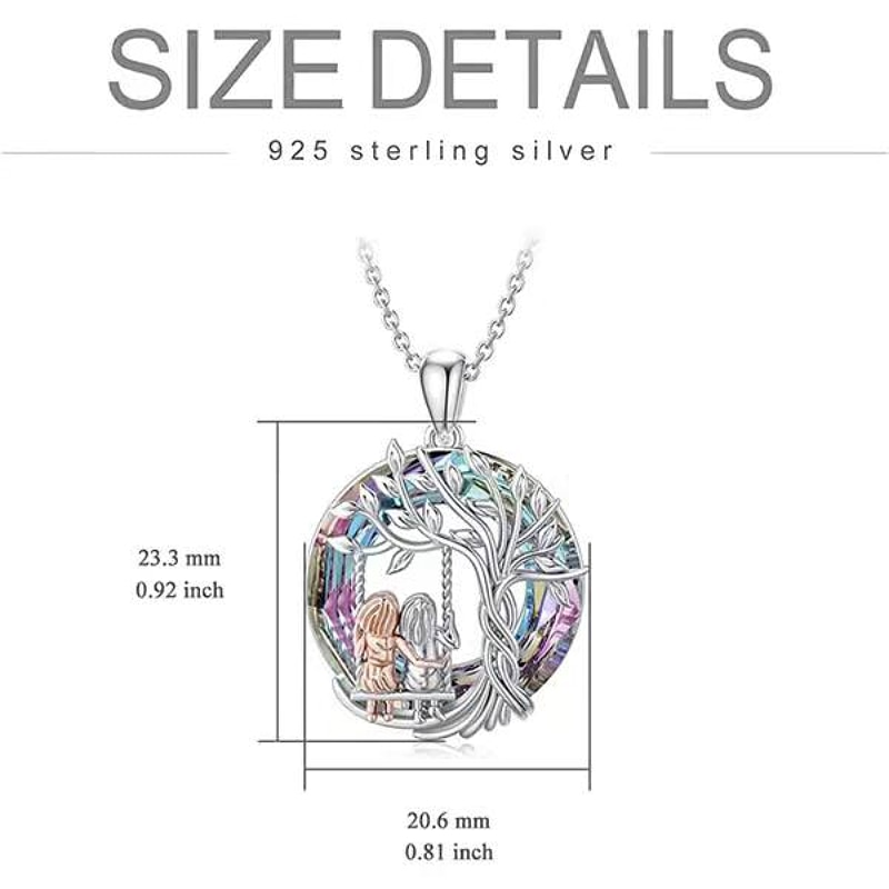 Veile Studios Tree Of Life Sisters On A Swing Necklaces