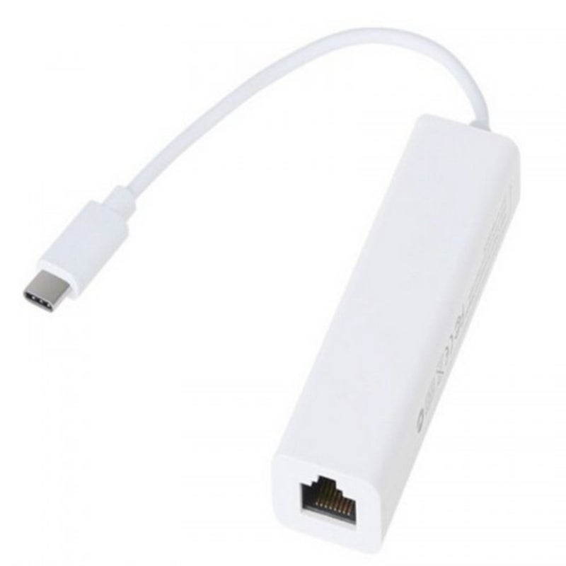 Type C To Rj45 Ethernet Card 2.0 Usb 3 Port Hub 100 Mbp Band Line Network White