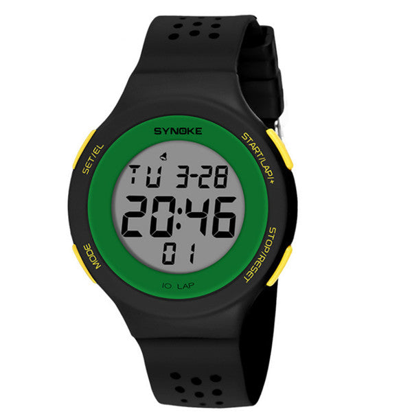 Veile Studios Ultra Thin Led Swimming Waterproof Electronic Watch Fashion Sports Black Green