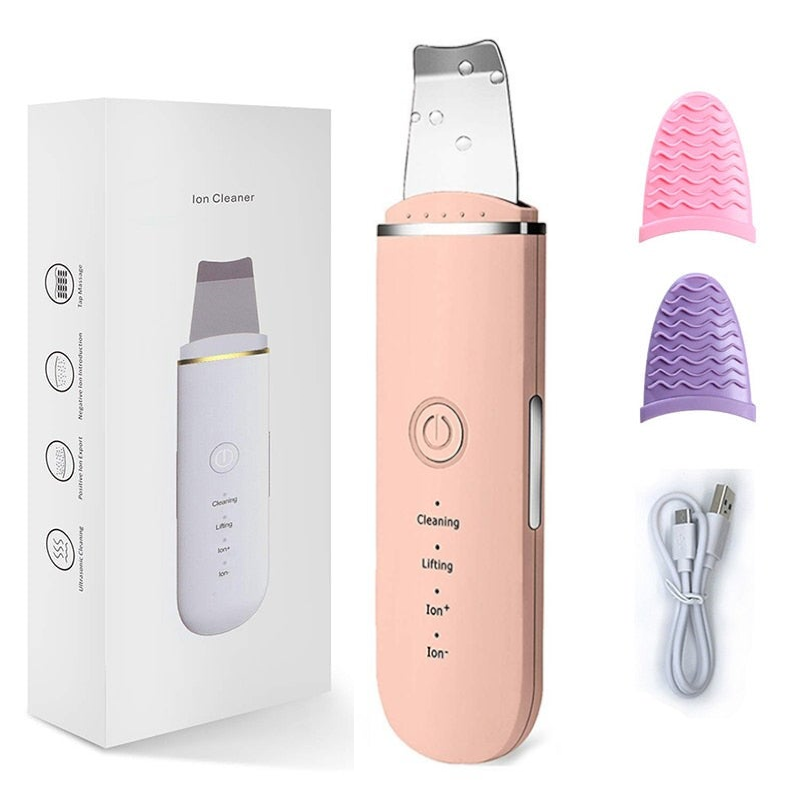 Ultrasonic Skin Scrubber Electric Vibration Deep Face Cleaning Peeling Shovel Facial Pore Cleaner Lifting Massager Beaut