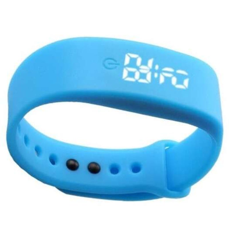 Veile Studios Unisex Men's Women's Rubber Led Watch Date Sports Bracelet Digital Wrist Blue
