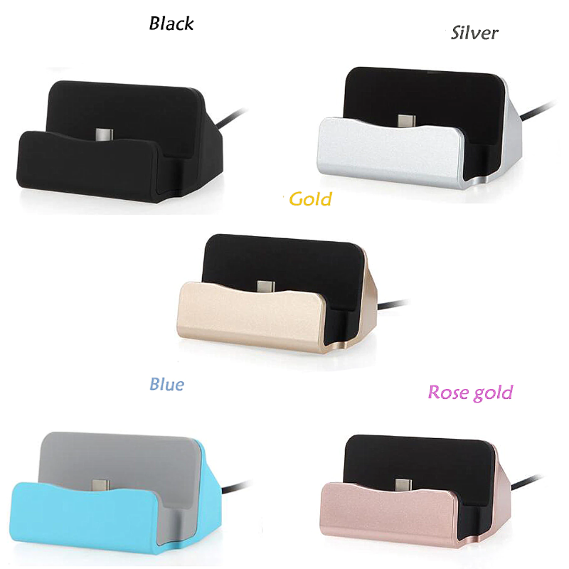 Usb Type C Docking Station Stand Charger Charging Cradle Holder For Samsung / Xiaomi Oneplus Huawei Silver