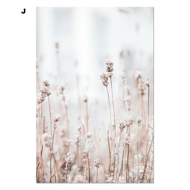 Whimsical Canvas Vintage Botanical Grass Wall Art Home Decor