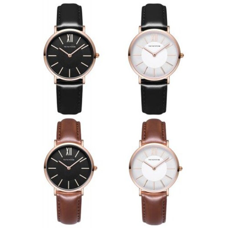 Va 3602 Simple Casual Strip Scale Women's Belt Quartz Watch Brown