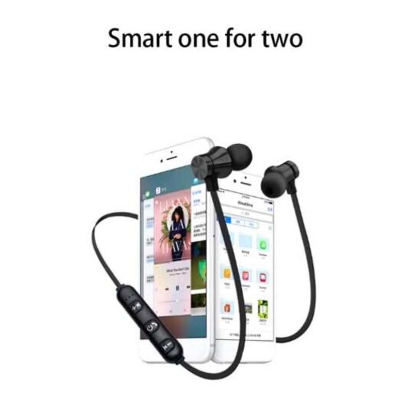 W12 Xt 11 Magnetic Bluetooth Headphone Stereo Sports Waterproof Earbuds With Microphone Back