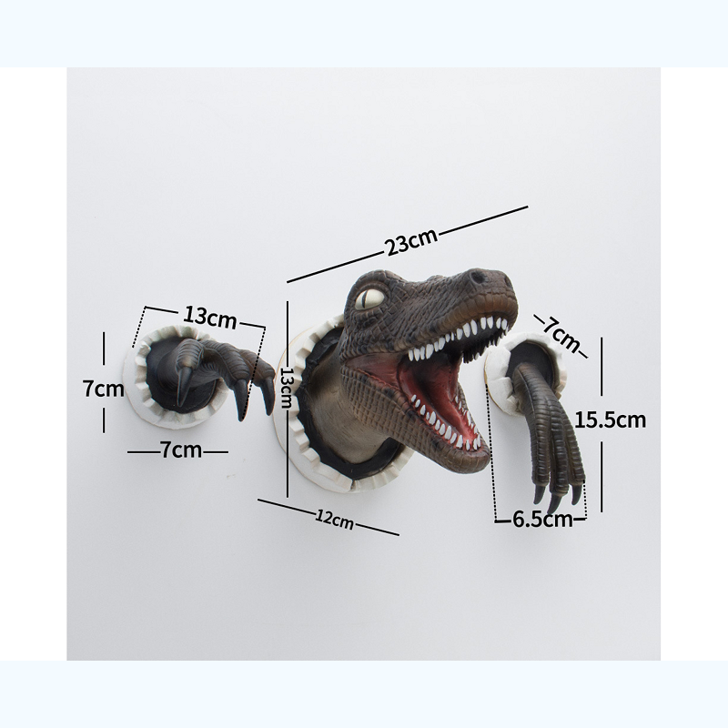 Wall Statue Emulsion Realistic Artificial Dinosaur Animal Ornament