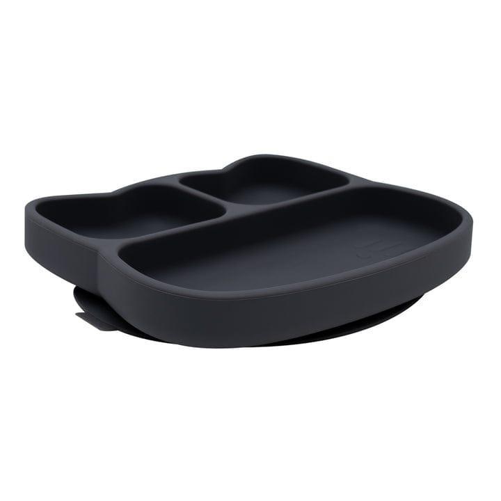 1 Sets of We Might Be Tiny 1 Sets Of Silicone Divided Plate With Suction Foot Cat Shaped Charcoal