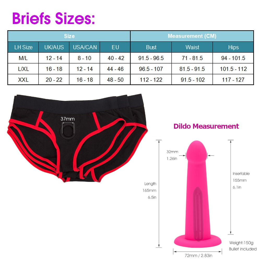Wearable Panties Dildo Strap On Harness Realistic Penis Vibrator
