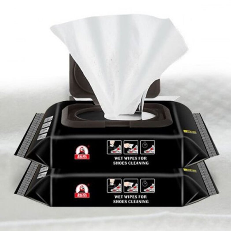 Wet Cleaning Wipes For White Shoes Leather Beauty Cleaner 30Pcs / Box Black 1
