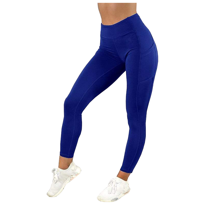 Women's Gym Tights Leggings High Waist With Side Pocket Yoga Fitness Slim Pants