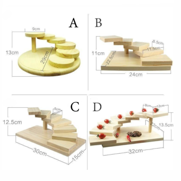 Wooden Step Up Sushi Plate Snack Platter