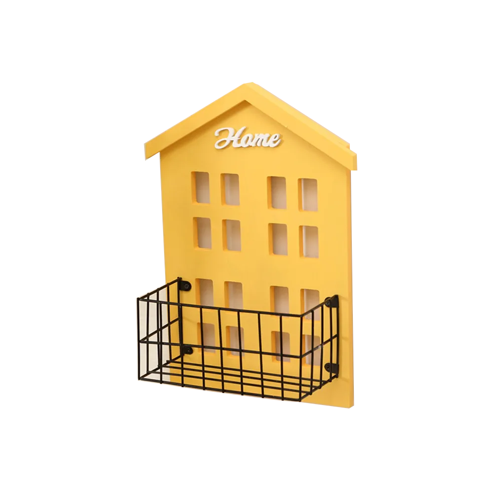 Wood House Style Wall Mounted Storage Shelf Rack Holder Organizer Home Decor