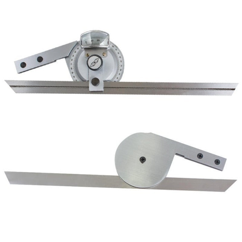 0 360 Stainless Steel Universal Bevel Protractor Angle Finder Angular Dial Ruler Goniometer With 300Mm Blade